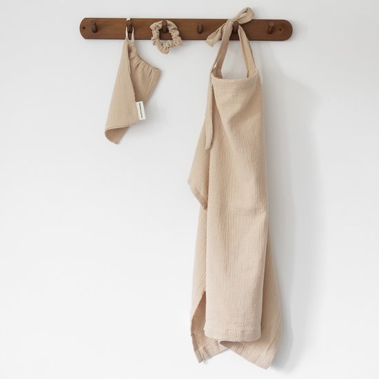 Borstvoedingsdoek Roze of Beige– Met Opbergtasje & Bijpassende Haarscrunchie – Ademend Katoen – Privacydoek voor Borstvoeding – Nursery Essentials van Merkloos