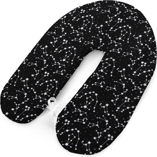 Borstvoedingskussen, XXL, zwangerschapskussen om te slapen, met overtrek voor voedingskussen, zijslaapkussen, zwangerschapskussen, voedingskussen, klein (hemelszwart) van Amilian.
