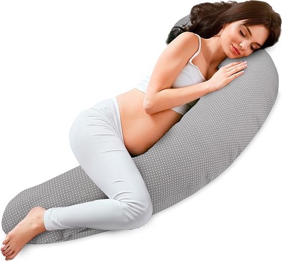 Borstvoedingskussen,zijslaapkussen, Katoen -pregnancy pillow, support pillow 190 cm van Little Dutch
