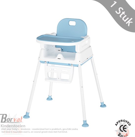 Borvat® Multifunctionele Kinderstoel 3-in-1 - Veilig en Praktisch - Voor Baby's van 6m+ - Kleur: Lichtblauw van Borvat