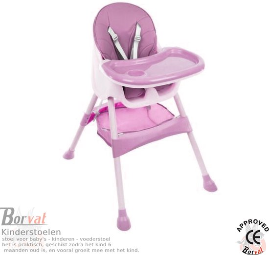 Borvat® - stoel voor baby's - kinderen - voederstoel - Roze van Borvat