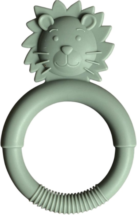 BOTC Baby bijtringen speelgoed - voor 0-12 maanden - Baby rammelaar bijtring sensorisch speelgoed - groene leeuw van Merkloos