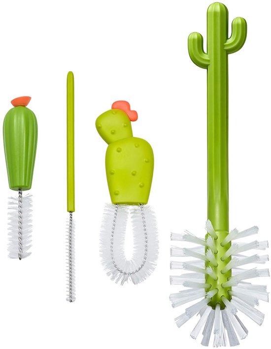 BOTC Flessenborstels Baby - Cacti - Inclusief flessenborstel, rietjesborstel, tepelborstel en detailborstel voor babyflessen