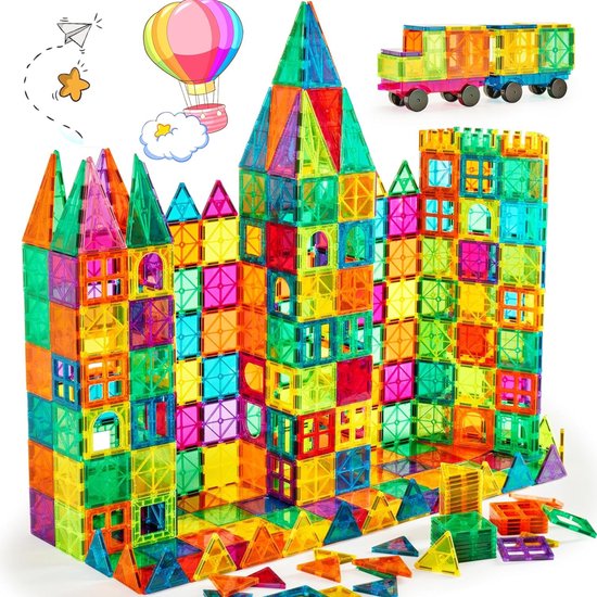 BOTC Magnetisch speelgoed - 134-delig - Magnetische Bouwset - stimuleer creativiteit - Magnetisch speelgoed - Bouwset met magnetische blokken van BOTC