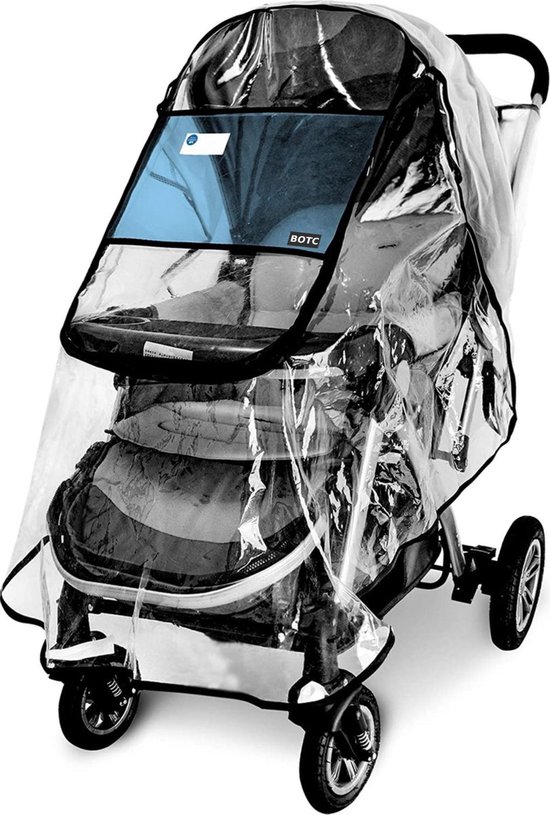 BOTC Regenhoes Kinderwagen - BPA vrij - Universele Regenhoes Kinderwagen met Kijkvenster - EVA Regenhoes voor reiswieg van BOTC