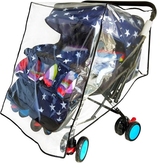 BOTC Regenhoes tweelingwagen - Regenhoes Kinderwagen - Regenscherm voor dubbele Buggy en Kinderwagen van BOTC