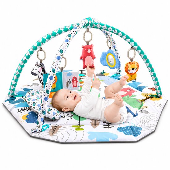 BOTC Speelkleed Baby - 3 in 1 Babyspeelmat - Babygym - Speelmat - 0-18 maanden - Baby Speelgoed - Jungle van Merkloos