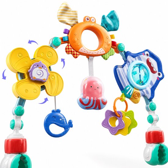 BOTC Wagenspanner - Speelboog - Speelboog voor kinderwagen - Speelgoed voor autostoeltje - Geschikt voor babywiegjes, ledikanten en kinderwagens - Babycadeau