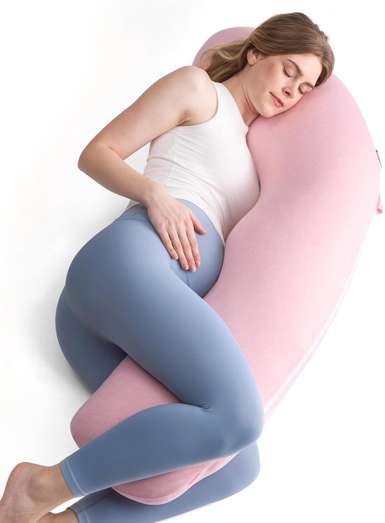BOTC Zwangerschapskussen - Zijslaapkussen - Body Pillow - Kussen XL - Roze van BOTC
