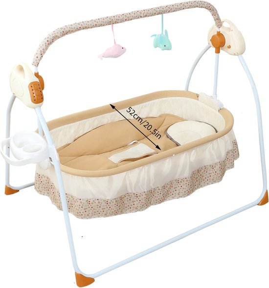 Botec baby wieg electrisch - baby schommelstoel - elektrische wipstoel - Bluetooth Schommelstoel met Muziek en Rustgevende Functies van Botec