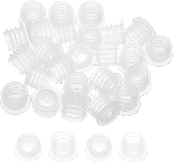Bottle Adapter 0.53"/12mm - 25Pcs Press in Bottle Adapter Plugs - voor Oral Dispensers - Liquid Oil Plastic Glass Bottles Stopper - Clear
