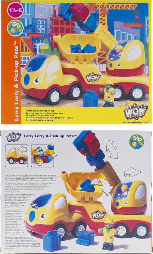 bouw vrachtwagen - Larry Lorry & pick up Pete - Wow toys - peuter speelgoed van Wow Toys