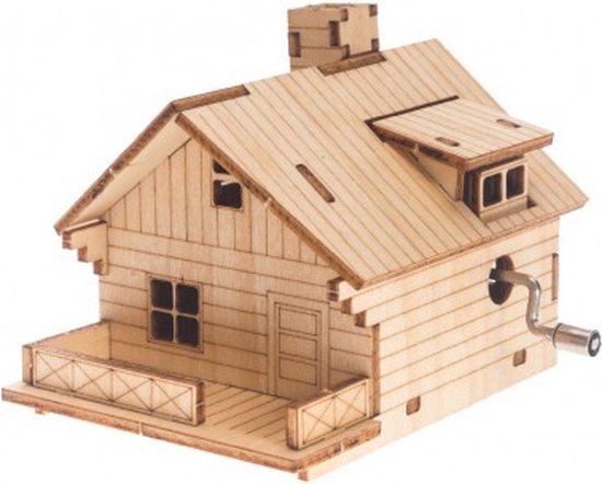 Bouwpakket Muziekdoosje Speeldoosje Huisje- hout van Robotime