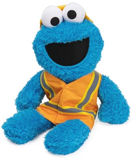 Bouwvakker Pluche Dier - Kruimelmonster 33 cm - Veiliger Spelen Vanaf 1 Jaar van Merkloos