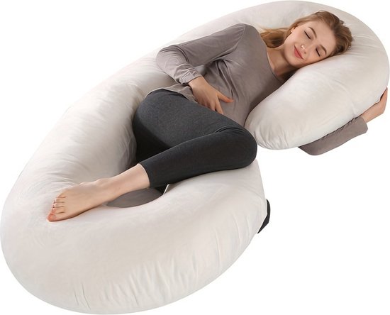 Bovista Zwangerschapskussen - Zijslaapkussen - Lichaamskussen - Pregnancy Pillow - Maternity Pillow - Zwangerschapskussen XXL - Wit van Bovista