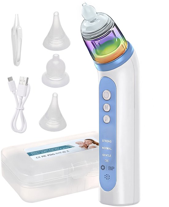 BP® Baby Neusreiniger - Elektrische Neusreiniger Baby - Neusdouche Elektrisch - Neuszuiger - Snoetenpoeters - Neuspeer - Neusreiniger Baby - USB Oplaadbaar - 3 Standen - Met Muziek & Licht van Merkloos