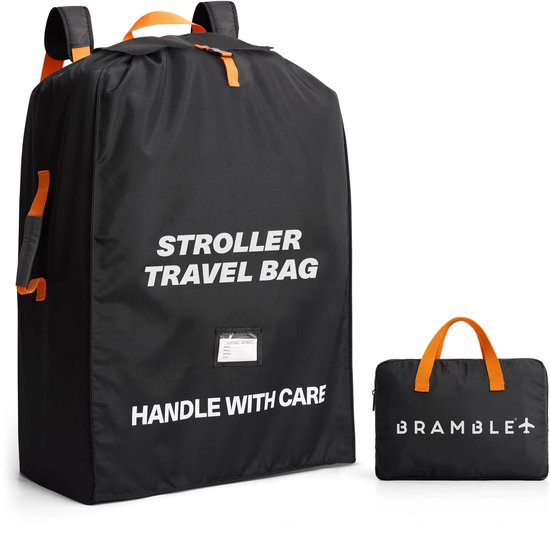 Bramble – Buggy Transporttas voor Vliegtuig Gate Check – 90x60x35cm – Waterafstotend Ballistisch Nylon met Neopreen Schouderbanden – Opbergzak & ID-Venster – Zwart