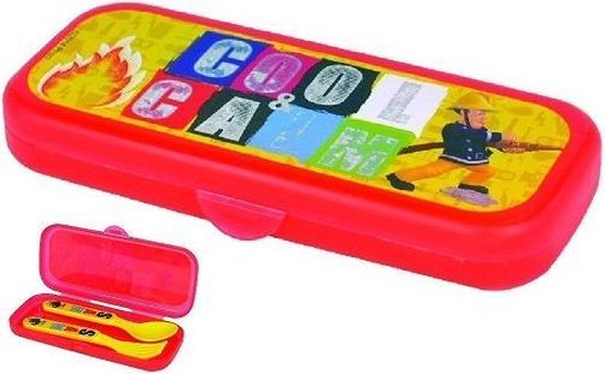 Brandweerman Sam kinderbestek | 2-delig met opbergdoosje van BRA