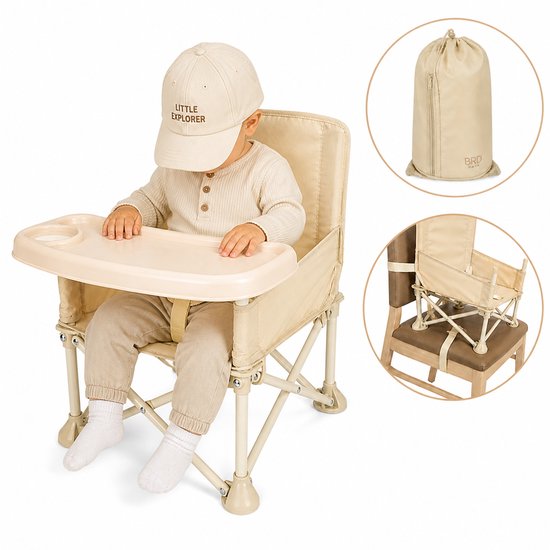 BRD® Kinderstoelverhoger Beige - Baby Stoel - Campingstoel - Dienblad