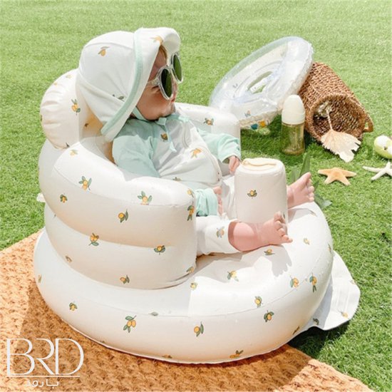 BRD® Outdoor - Beige Citroen Opblaasbare Baby Stoel Multifunctioneel - Kinderstoel Strandstoel Campingstoel Zwembadstoel van BRD