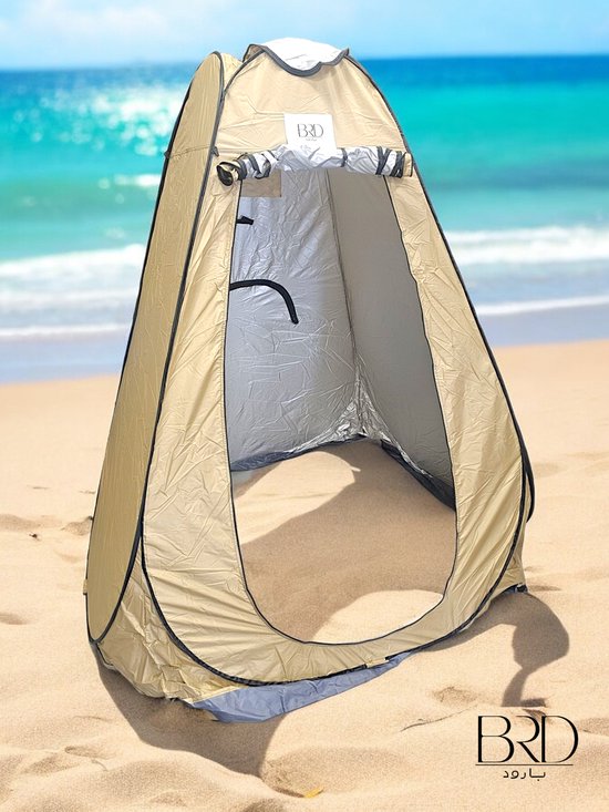 BRD® Outdoor | Goud Beige Pop-up Omkleedtent incl Draagtas Douchetent Campingtent Douche WC tent privé kamer 150 x 150 x 190 cm van BRD®