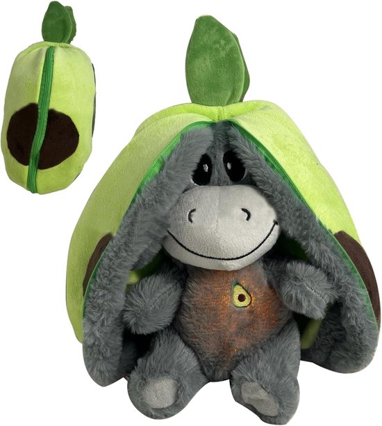 Breathing ezel Knuffel - Ademende Knuffel - Ademhaling Knuffel ezel - Kalmerend ezel Knuffel - Zacht speelgoed dat ademt met geluid reliëfpluche voor volwassenen en baby - grijs van Merkloos