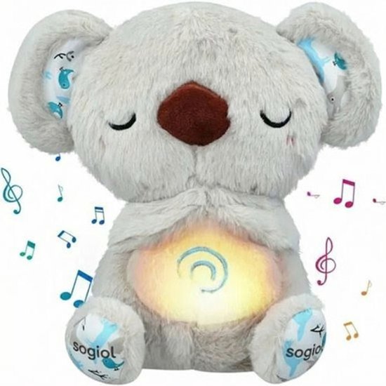 Breathing Koala Knuffel - Ademende Knuffel - Ademhaling Knuffel Koala - Kalmerend Koala Knuffel - Zacht speelgoed dat ademt met geluid reliëfpluche voor volwassenen en baby van Merkloos
