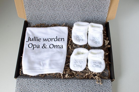 Brievenbus cadeau Jullie worden Opa & Oma - cadeau zwangerschap - cadeau opa & oma - slabber wit van Perfect♥Moments