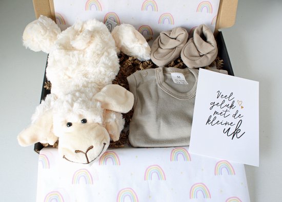 Brievenbus cadeau Knuffel Schaap - cadeau baby - kraamcadeau van Merkloos