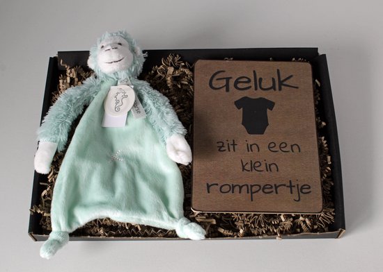 Brievenbus cadeau Monckey Mickey Tuttle Lagoon - knuffel - tekstbord - cadeau zwangerschap - cadeau geboorte van Tuttle Lagoon