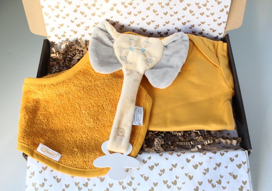 Brievenbus cadeau Olifant Oker - cadeau baby - cadeau zwangerschap - kraamcadeau van Merkloos