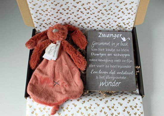 Brievenbus cadeau Rabbit Richie Rusty - cadeau zwangerschap - kraam cadeau - babyshower van Happy Horse