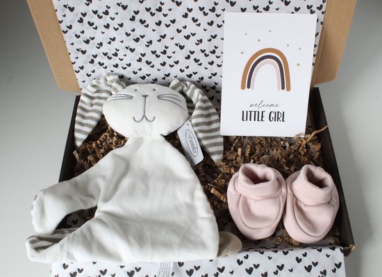 Brievenbus cadeau 'welcome little girl'- cadeau baby - cadeau zwangerschap - kraamcadeau - cadeau baby meisje van Lief! Lifestyle