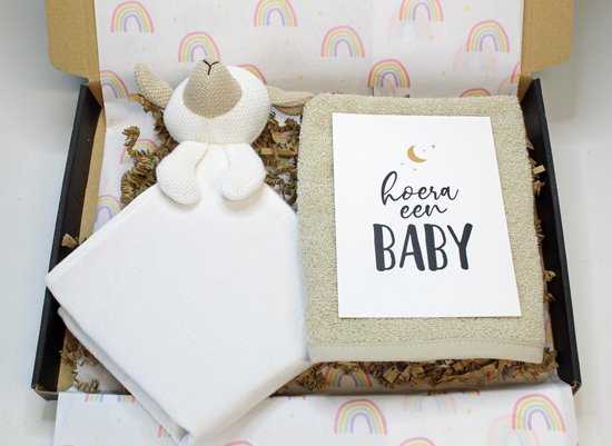 Brievenbuscadeau Luna - cadeau baby - kraamcadeau - cadeau zwangerschap - cadeau babyshower - knuffeldoek