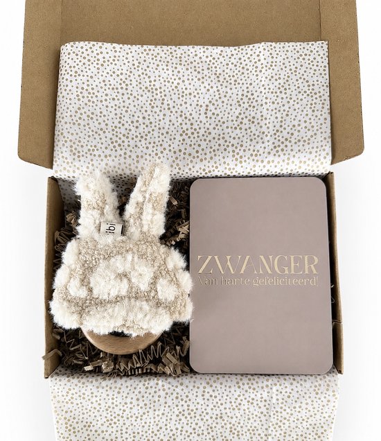 Brievenbuscadeau Zwanger - Zwanger cadeau - Babyshower - Bijtspeeltje - Gefeliciteerd met zwangerschap kaartje