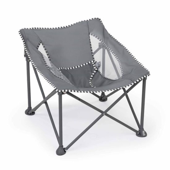 BRIGHT STARS Pop 'N Chill Grijze Opvouwbare Baby Bouncer, SPF +50 Zonnescherm en Draagtas Inbegrepen van Merkloos
