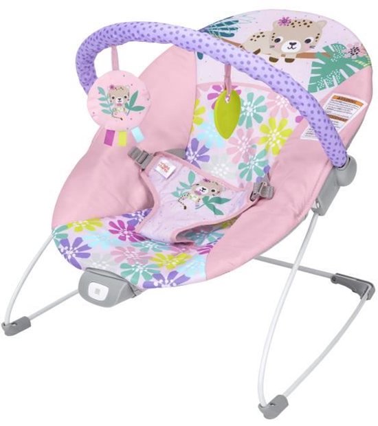 BRIGHT STARTS Baby Bouncer met vibraties Wildflowers Wonders, 3-punts harnas, 2 speeltjes inbegrepen, vanaf de geboorte van Merkloos