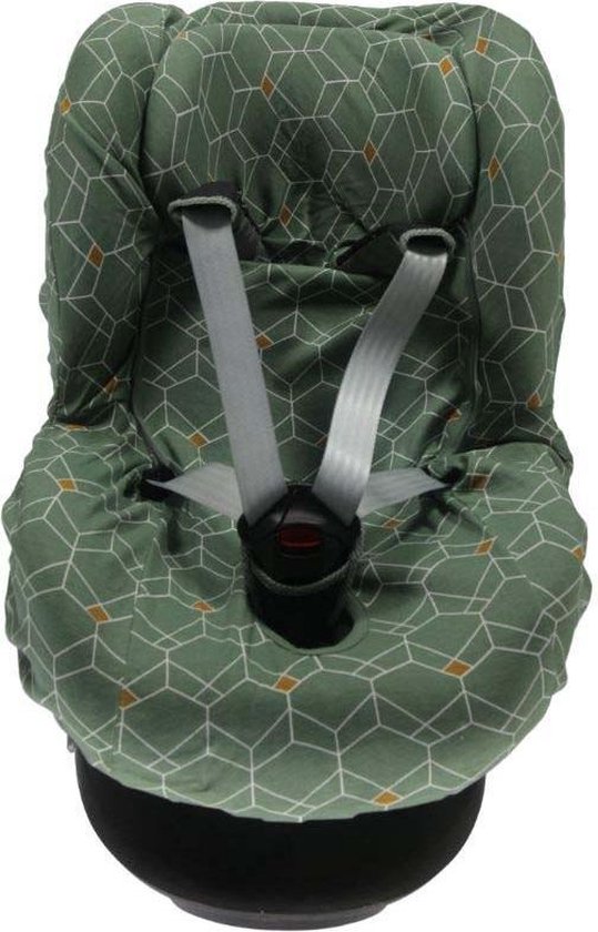 Briljant Baby - Autostoelhoes met Rugsteun 1+ Interlock - Deco - Groen en Grijs van Briljant