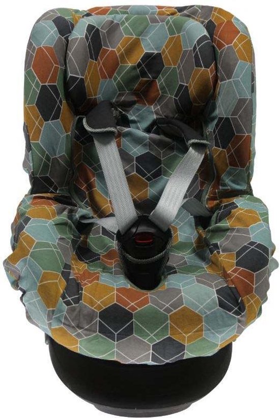 Briljant Baby Autostoelhoes met Rugsteun 1+ Interlock - Deco - Groen en Grijs van Briljant