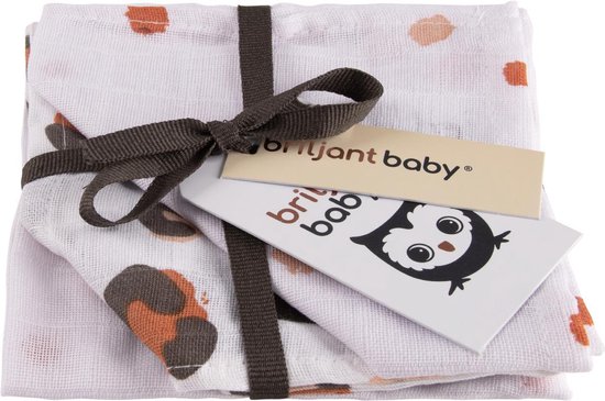 Briljant Baby Hydrofiel Monddoekje Africa Pink - 30 x 30 cm 3 stuks van Briljant