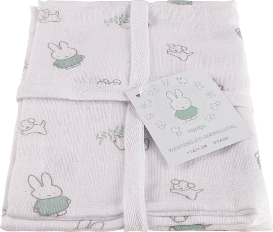 Briljant Baby - Hydrofiele Washandjes Nijntje (3 stuks) - Roze van Briljant