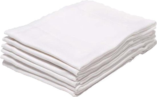 Briljant Baby Luier Hydrofiel - Hydrofiele Doeken - Multidoek - Wit - 70 x 70 cm - 6 Stuks van Briljant