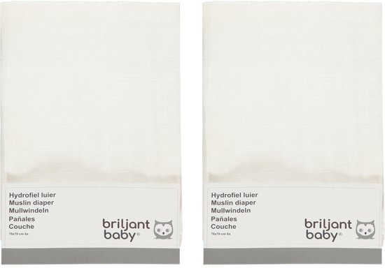Briljant Baby Luiers Hydrofiel - 12 Stuks - Wit van Briljant