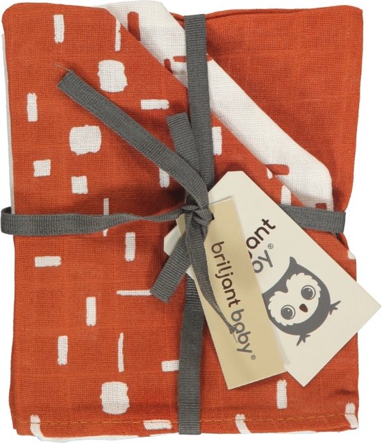 Briljant Baby - Washandje Hydrofiel 17 x 20 - Art - Picante - 3 Stuks van Briljant