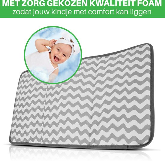 Brisby Slijtvast Verschoonmatje - Voorzien van een Klittenbandsluiting voor Gemakkelijke 1-Hands bediening - Donkergrijs van Brisby