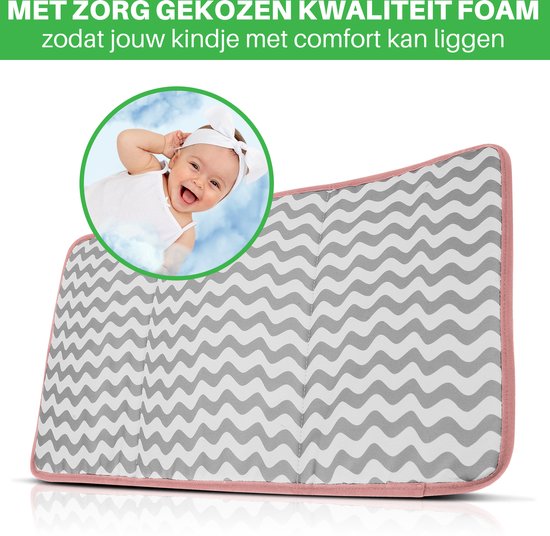 Brisby Slijtvast Verschoonmatje - Voorzien van een Klittenbandsluiting voor Gemakkelijke 1-Hands bediening - Roze van Brisby