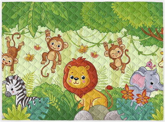 Brisby Zware Kwaliteit Speelkleed, Speelmat Anti slip en Wasbaar 150 x 200 cm. – Jungle van Brisby