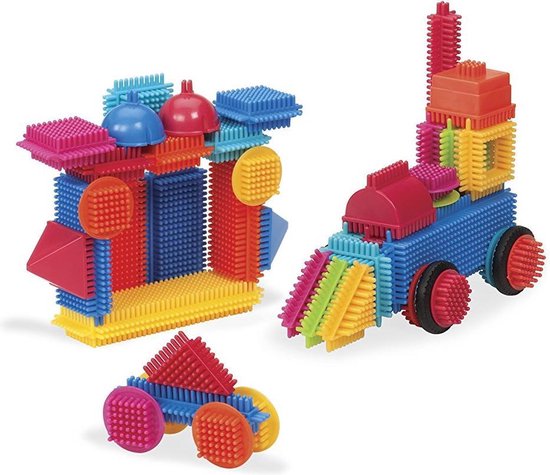 Bristle Blocks 50 Stuks - Bouwblokken Nopper - In Bucket van Bristle Blocks