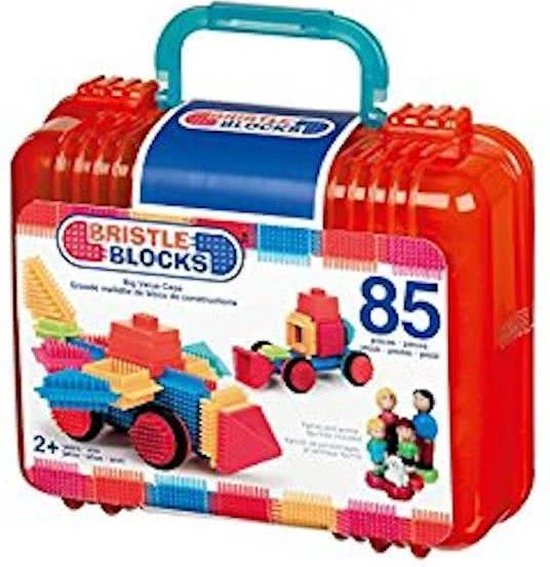 Bristle Blocks Case - Nopper Bouwspeelgoed - 85 stuks - Grote Koffer Bouwen van Bristle Blocks