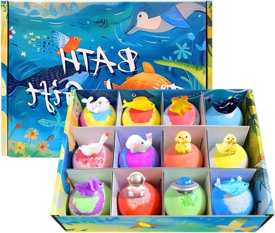 Bruisballen Kinderen - Bad Bommen - Vermaak in Bad - Met Speelgoed - 12 Stuks - Multicolor